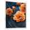 Orange, pivoines sur pierre géode sauvage I - pivoines, art mural encadré