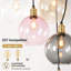 7‑Light E27 Sand Black Multi‑Colour Glass Round Canopy Pendant