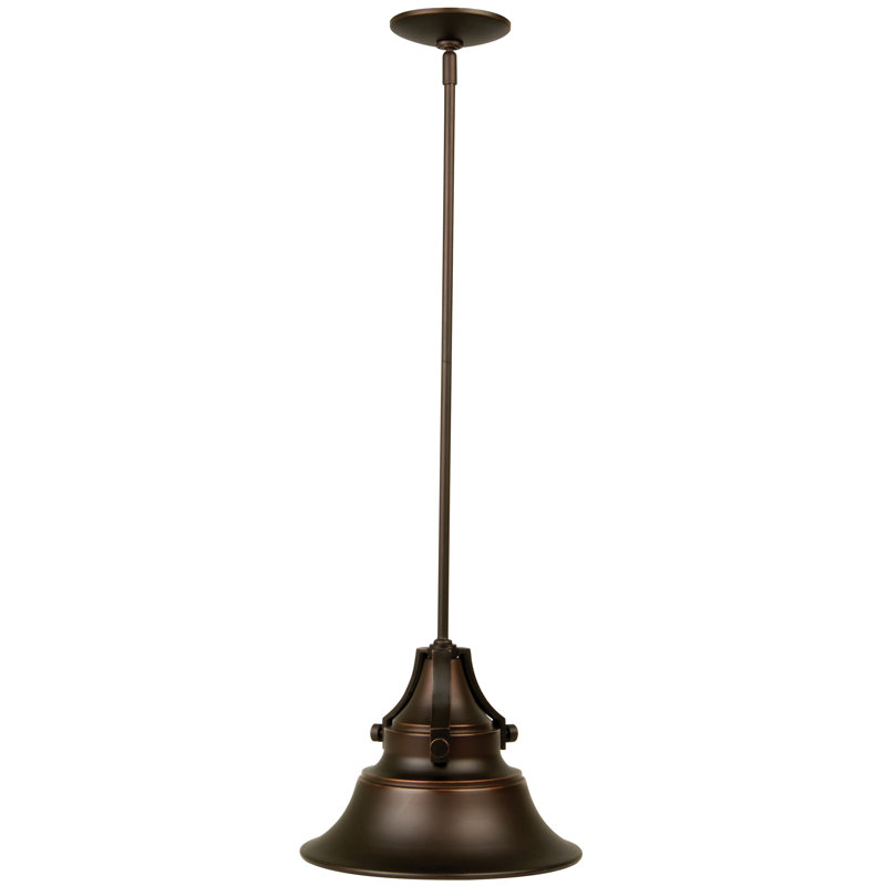 Luminaire suspendu d'extérieur à 1 ampoule Union, 46.63" H x 12" lx 12" p, Bronze