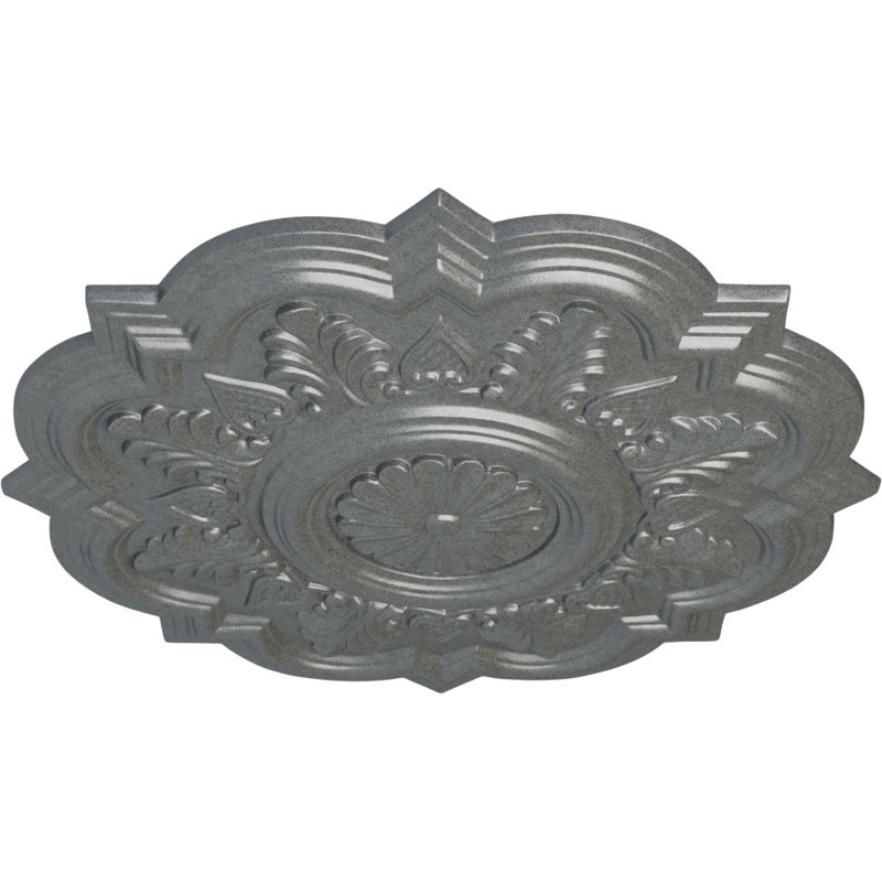 Médaillon de plafond Endurathane Deria, DE 20 1/4 po x P 1 1/2 po (pour auvents jusqu'à 6 po), finition platine peinte à la main