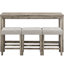 Table et chaises de bar industrielles avec prise de courant, table de salle à manger 4 pièces, chaises en bois massif, coussins incurvés sur les tabourets, tabourets peu encombrants conçus pour la vie, la salle à manger et les salles de jeux