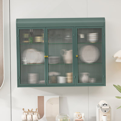 Armoire de rangement arquée à porte en verre