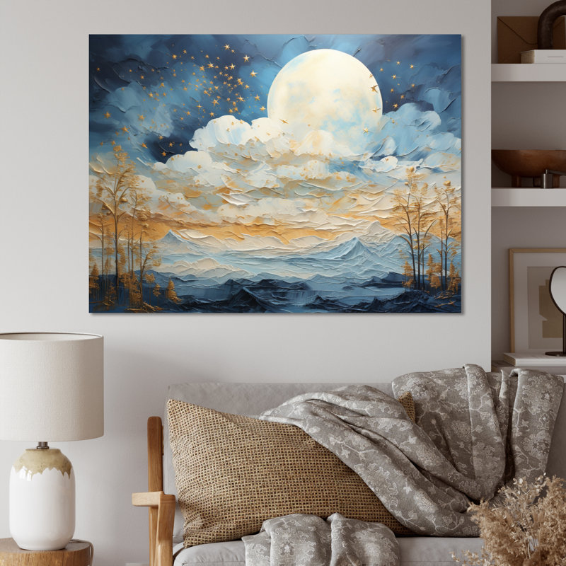 " Clouds Celestial Wisp Patchwork ", 30" H x 40" W x 1.5" D, Wrapped Canvas