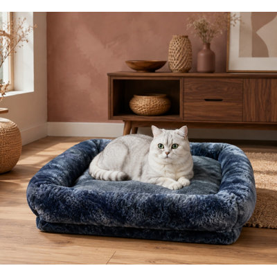 Mesurant 13,8 x 13,8 pouces, cette housse de coussin élastique grise sert de pièce de rechange et d'accessoire pour un perchoir d'arbre à chat.