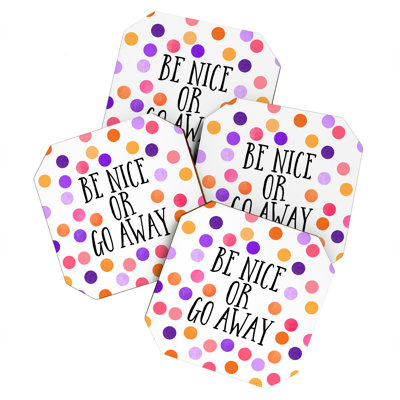 Wood 4 Piece Coaster Set
