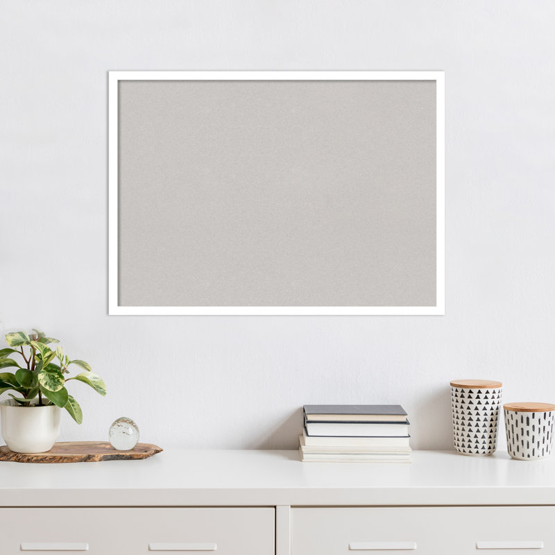 Amanti Art No Cork Wall Wood Bulletin Board, 21" x 29", White Wood