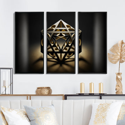 " Monochrome Sacred Geometry II " 3 - Pieces