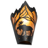 8" Wide Moose At Dawn Left Wall Sconce