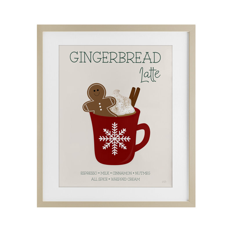 «Gingerbread Latte Seasonal Drink», reproduction encadrée sous verre, design par Natalie Carpentieri, H 16 po x l 13 po