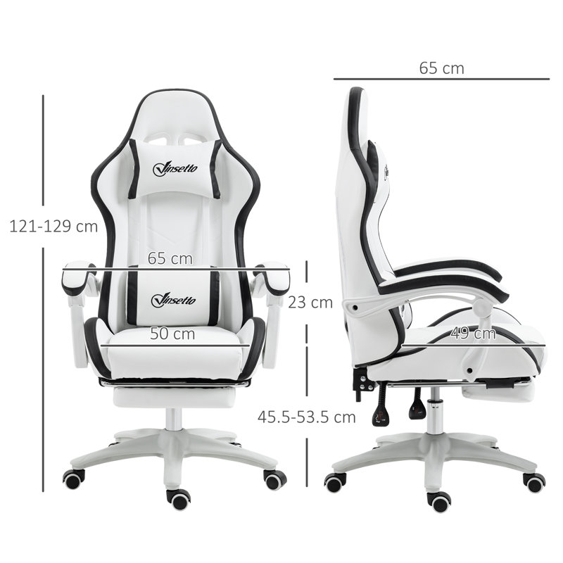 Gaming Chair, Black/White