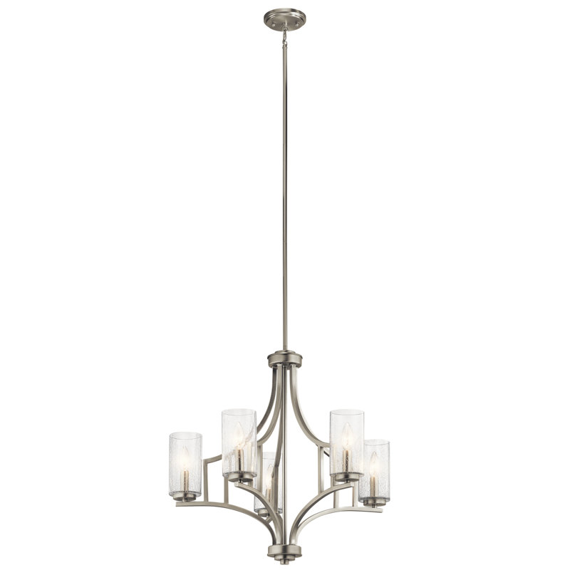 Lustre classique / traditionnel à 5 lumières Vara, Nickel brossé