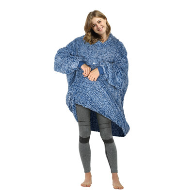 Catalonia Oversized Wearable Blanket Hoodie Sweatshirt, Fluffy Fleece Lounging Pullover for Adults