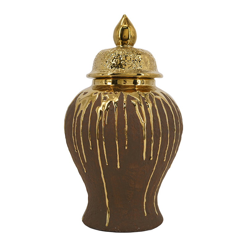 7.5X7.5X13.5" Ginger Jar, 13.4" H x 7.6" W x 7.6" D
