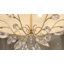 Lustre 6 branches en argent vieilli avec abat-jour en tissu et cristaux