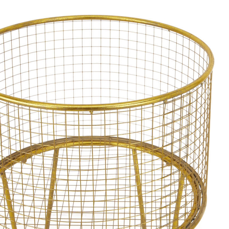 Rolling Iron Basket, Gold