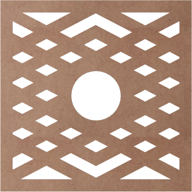 Médaillon de plafond à chevrons, Bois (qualité peinture), H 36 po x l 36 po x P 0,38 po