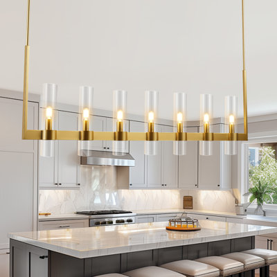 Lustre pour îlot de cuisine 7 lumières à intensité variable de 55 po à 7 lumières