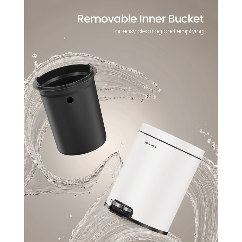 17.3x22.4x25.4cm Plastic Touch Top Waste Bin - 3L, White