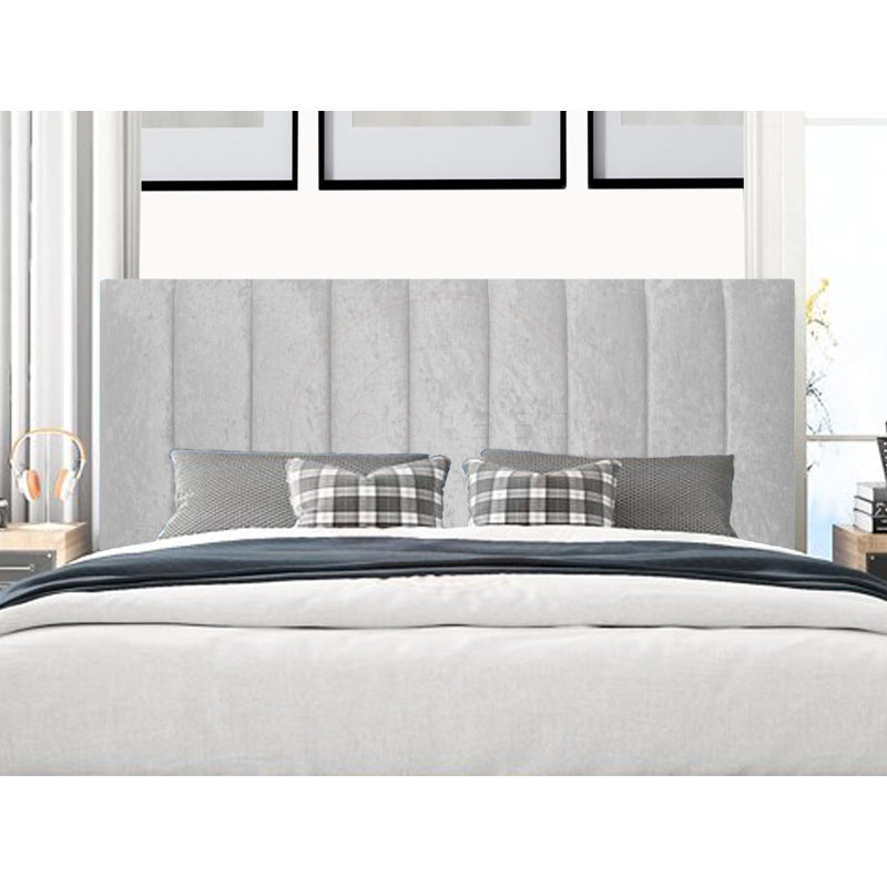 Ghazl Upholstered Headboard, Small Double (4'), Crushed Velvet Black