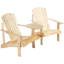 Chaises Adirondack avec trou pour parasol, banc Adirondack en bois pour 2 personnes, siège de foyer
