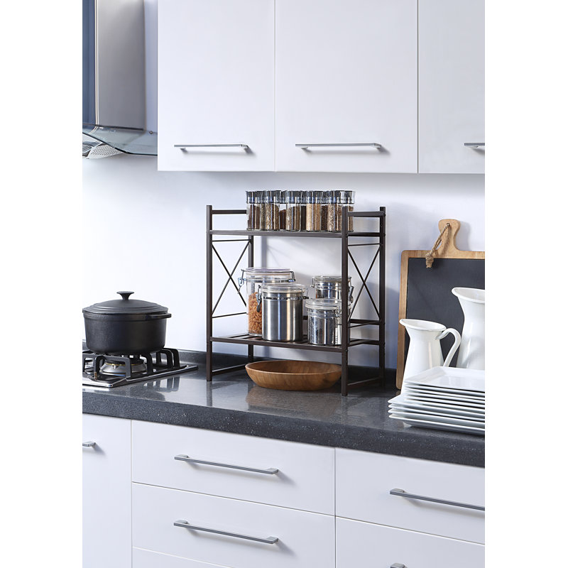 Classic Square Wall Mounted 2 Tier Bathroom Shelf with Towel Bar, Oil Rubbed Bronze