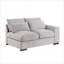 Canapés modulaires, modulaire en mélange de lin avec 2 repose-pieds Glam | Gris clair | Lin