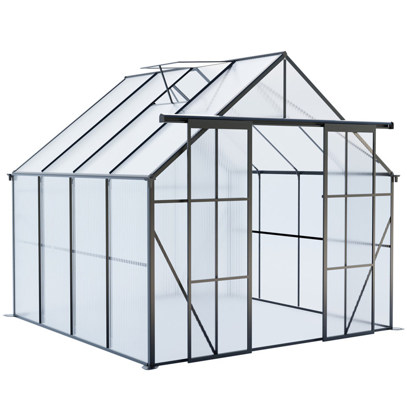 Serre en polycarbonate, 97.75", Noir