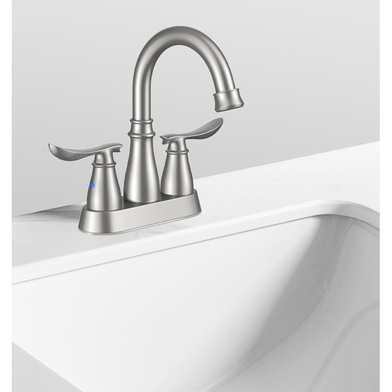 Lead-Free 4" Centerset Bathroom Faucet With Pop-Up Drain & Supply Lines, Matte Black