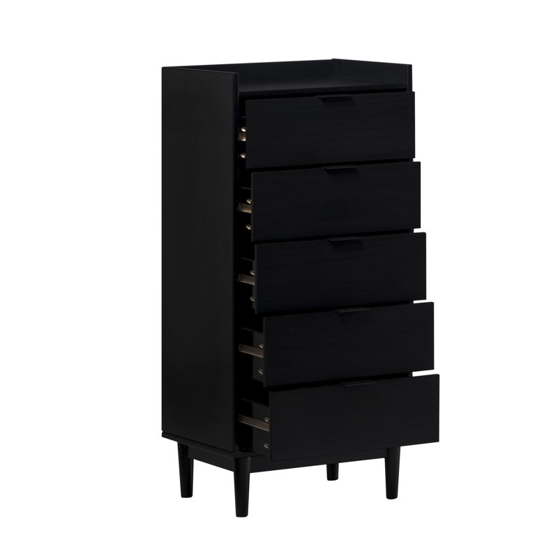 Commode 5 tiroirs Gheorghe, Noir / NotSturdy