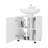 Pascuale Two Side Shelves Under Sink Cabinet With One Doors, Cut-Out Back, Compact 22 Freestanging Bathroom Storage, White-170242694