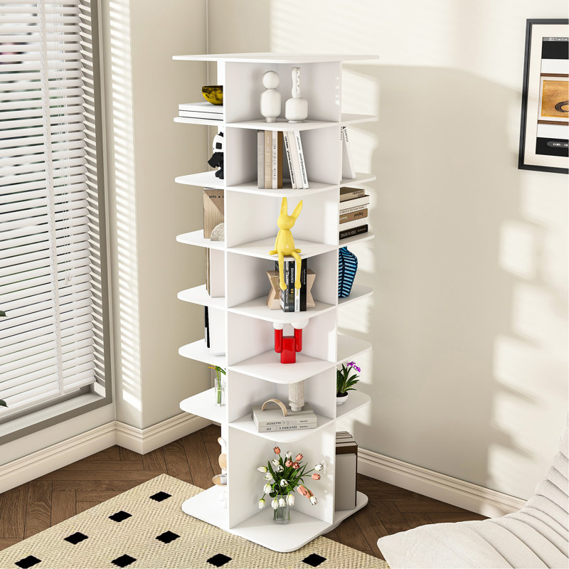 Étagère à chaussures rotative 7, organisateur de luxe pour 28 paires, étagère blanche 7, présentoir, s'adapte