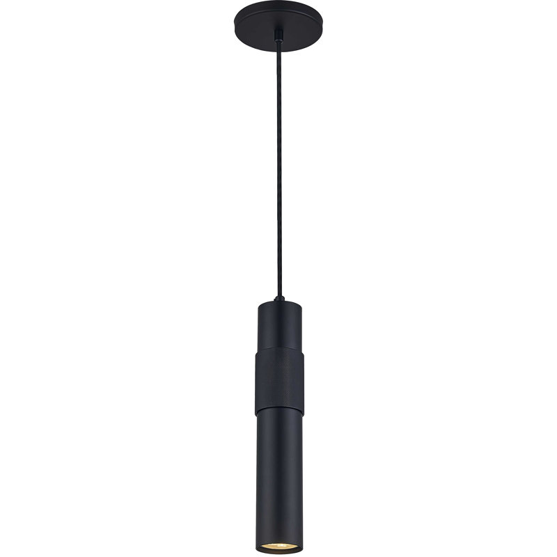 Luminaire suspendu à 1 lumière Fawziya, Noir mat