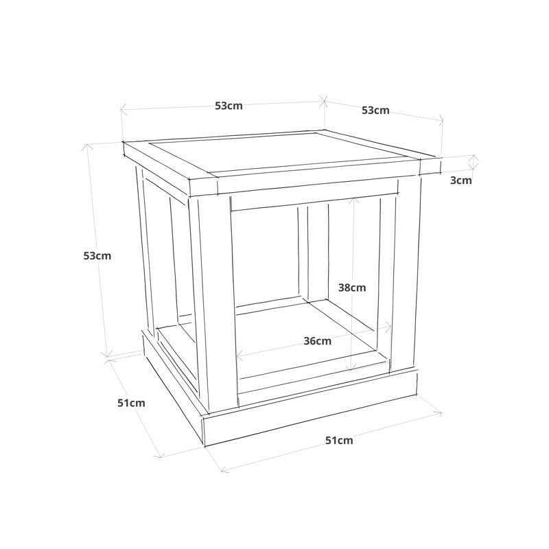 Frame End Table, Waxed