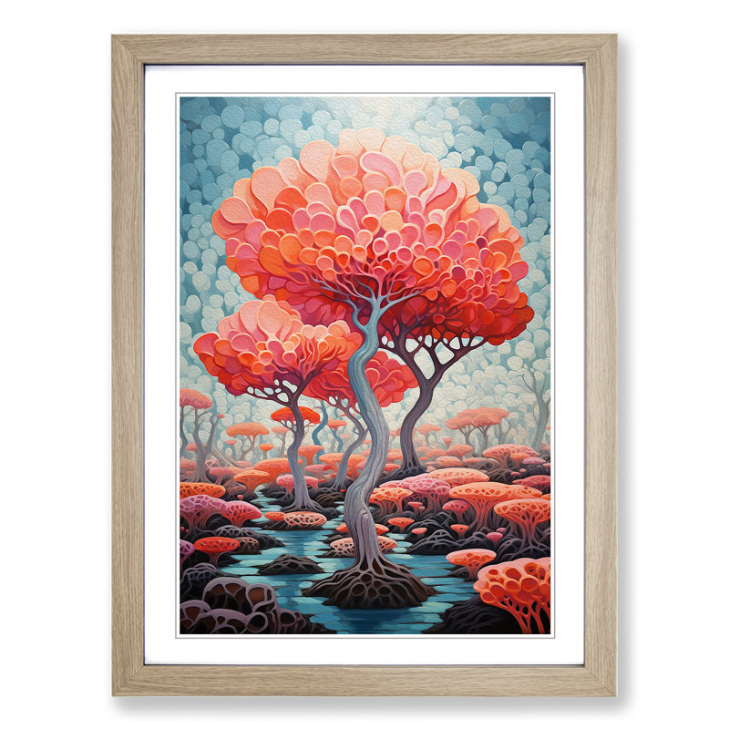 Single Picture Frame Print on Wood, Oak Framed, 46cm H x 34cm W