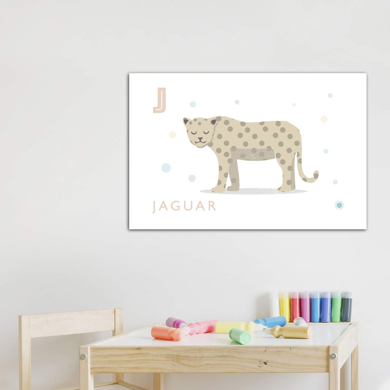 Jaguar - impression d'art graphique, H 26 po x l 40 po x 1,5 po, Toile tendue, Pas de tapis