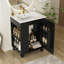 Meuble-lavabo 24 po avec lavabo, armoire de salle de bain avec tablette de porte, rangement latéral ouvert, structure en bois massif, porte à fermeture douce-130604272