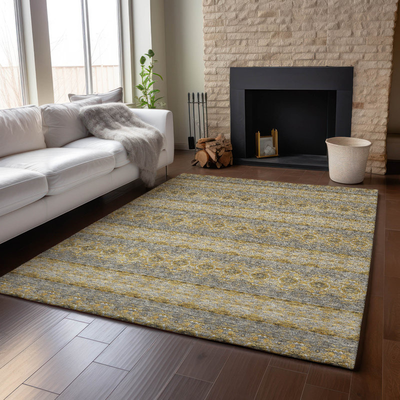 Premium Machine Washable Cerrito Gold Rug, Rectangle 8' x 10'