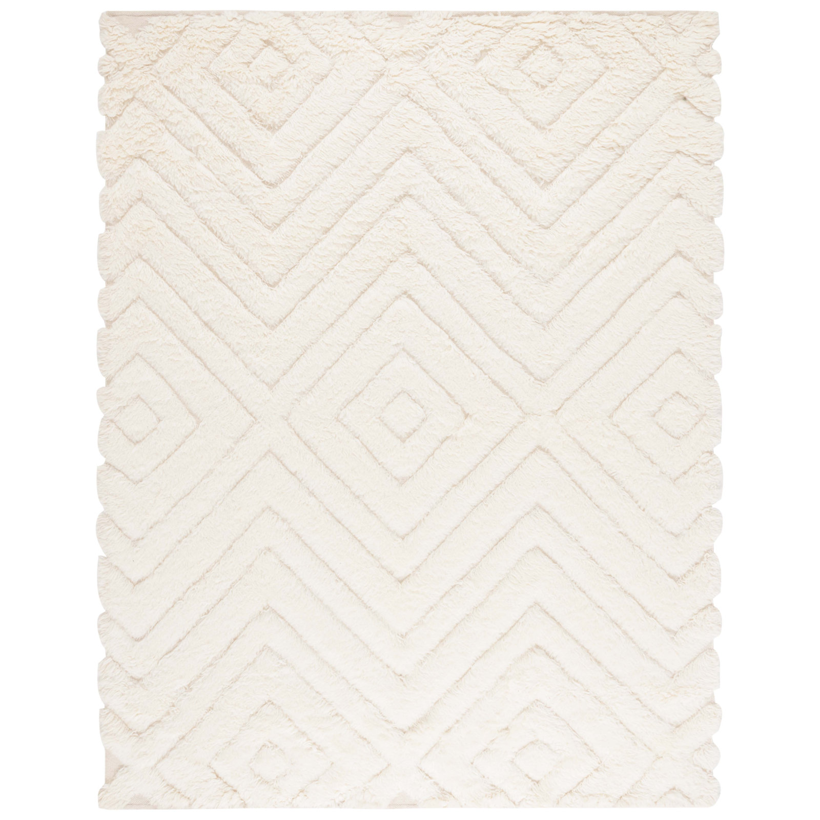Dabria Handmade Wool Ivory Rug, Rectangle 8' x 10'