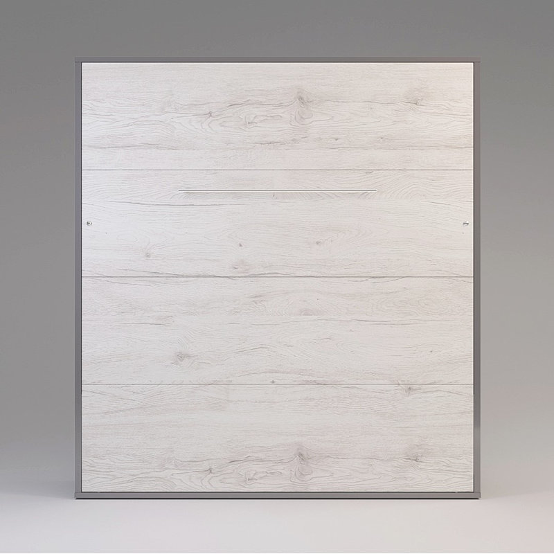 Jaciah Super King (6') Wall Bed, Gray/Monaco oak