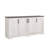 Yazeed Rustic Ridge Washed White 4 Door Sideboard Storage Cabinet