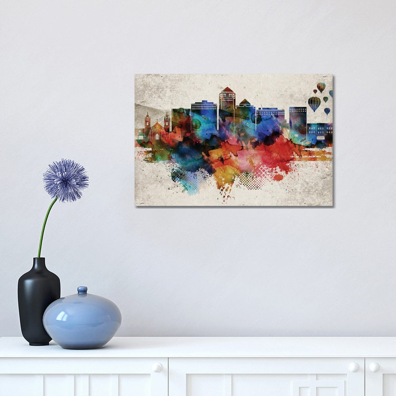 Albuquerque Abstract by WallDecorAddict - Wrapped Canvas Print, 20.32cm H x 30.48cm W x 1.9cm D