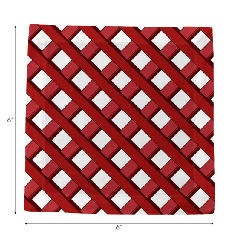Cotton Blend Square Napkins, Red