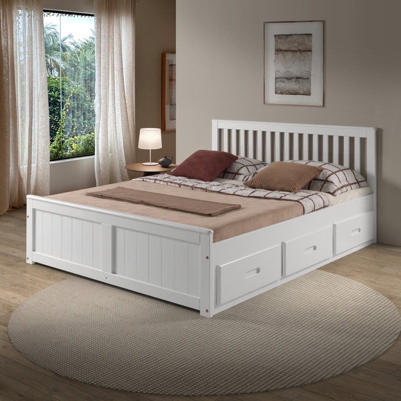 Solid Wood Storage Bed