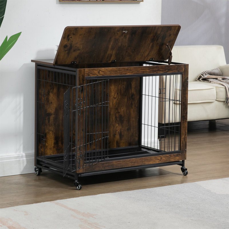 Cage pour chien, Brun, H 26 po x l 23,6 po x P 20 po