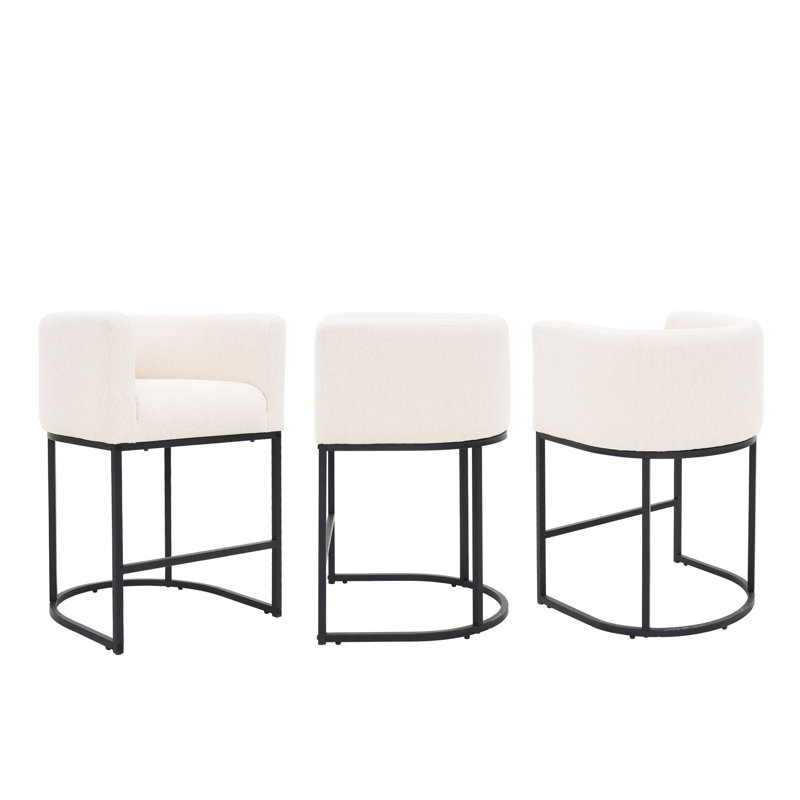 Tabouret de bar 26 po, Siège bleu / cadre noir, 3