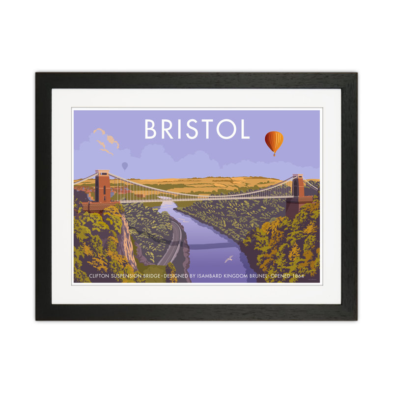 Bristol Clifton by Stephen Millership - Print on Canvas, 33.5cm H x 43.5cm W x 3cm D, Black Framed Paper