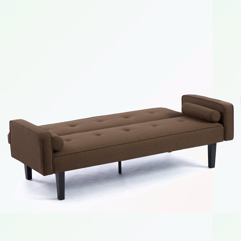 Console en bois massif 71,65 po Trayon, Mélange de lin brun