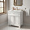 Armoire de salle de bain vintage 24 "avec lavabo en céramique - meuble-lavabo élégant avec portes à fermeture en douceur, tablette réglable et ouverture arrière pour un décor de salle de bain classique