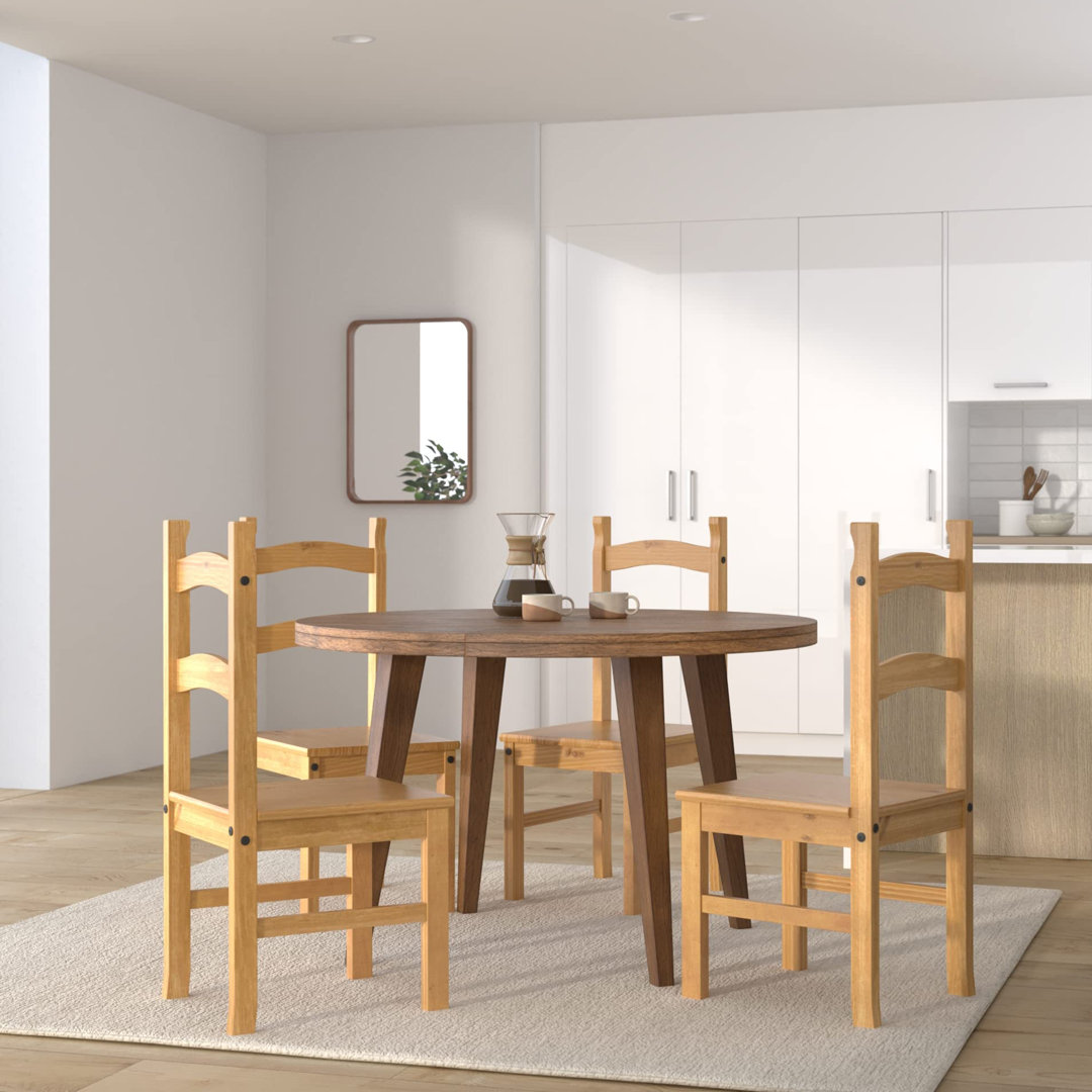 45cm H Solid Wood Ladder Back Parsons Chair