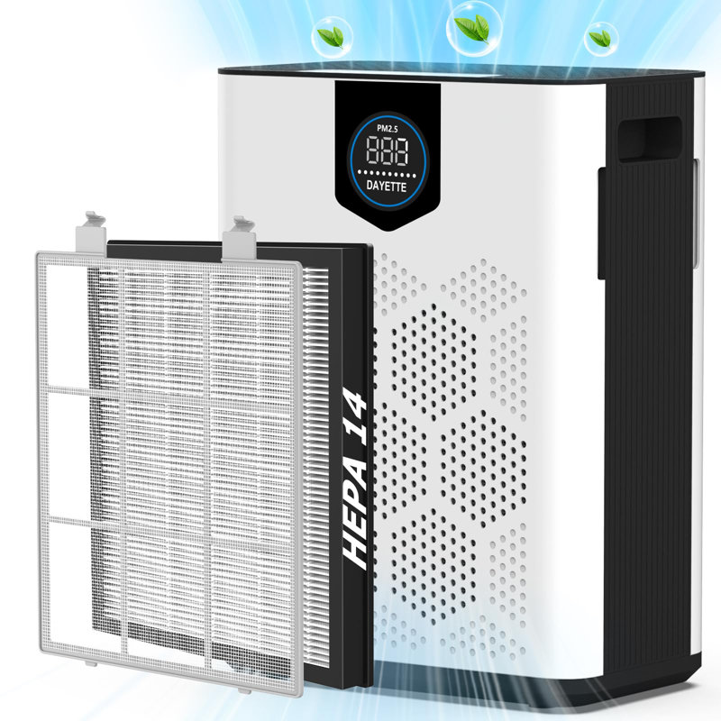 Air Purifiers For Home With H14 Hepa Filters, Air Purifiers For Home Large Room With Washable Prefilters Up To 3000 Ft², Double Air Intake, Air Quality Monitor, 22Db Sleep Mode For Bedroom